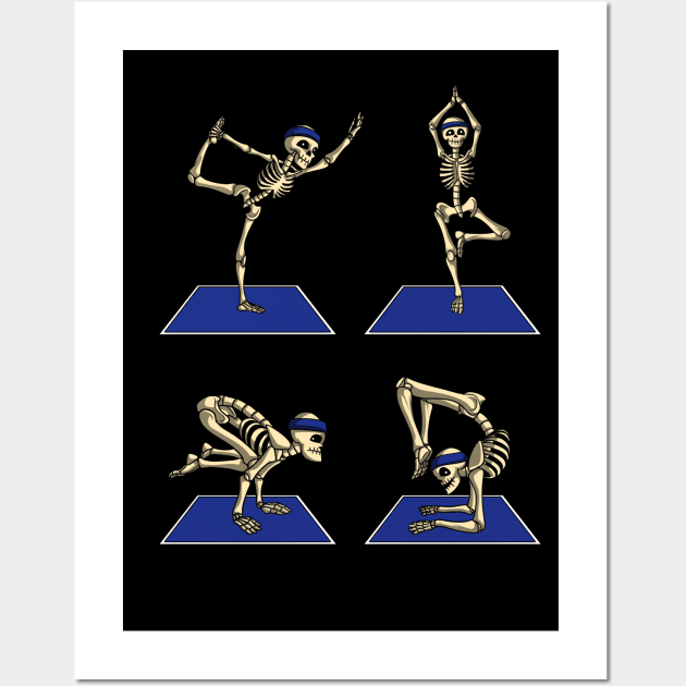 Skeleton Yoga Wall Art by underheaven